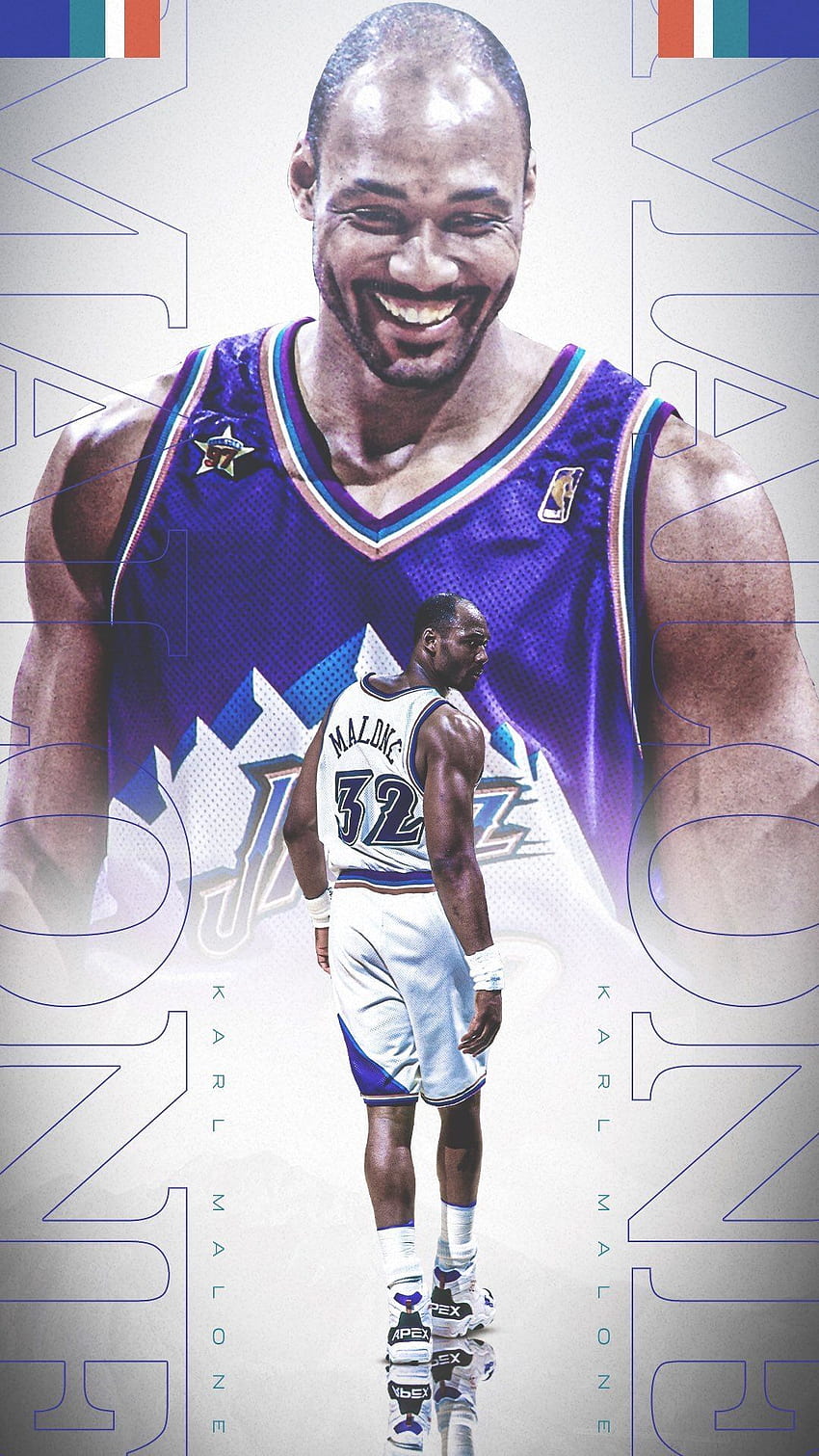 Utah Jazz - Karl Malone. Karl Malone, Utah Jazz, Basketballspieler nba HD-Handy-Hintergrundbild