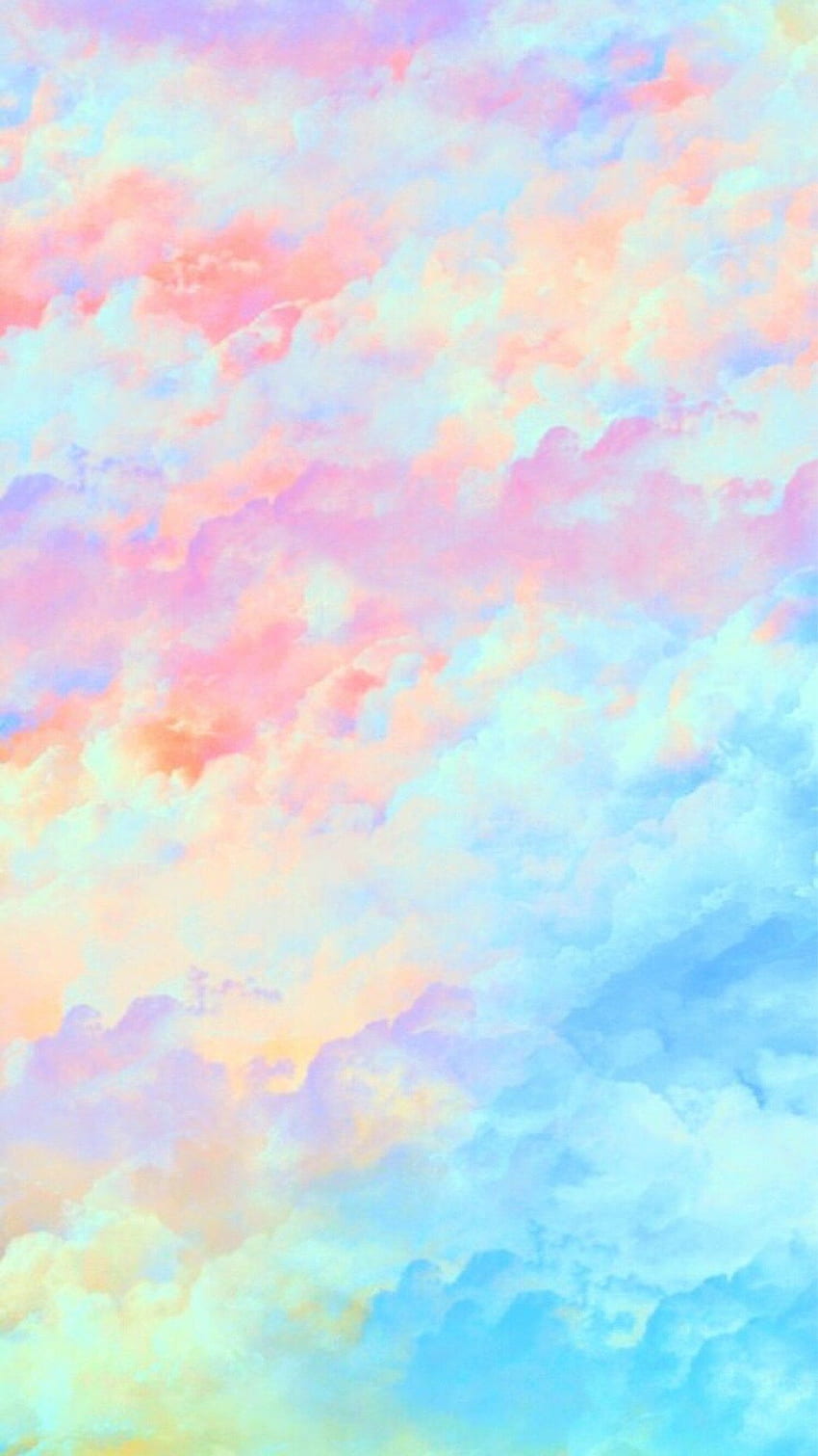 スカイ、ブルー、デイタイム、クラウド、ピンク、アクア。 iPhoneの空、水彩画、アート、美しい雲、カラフル HD電話の壁紙