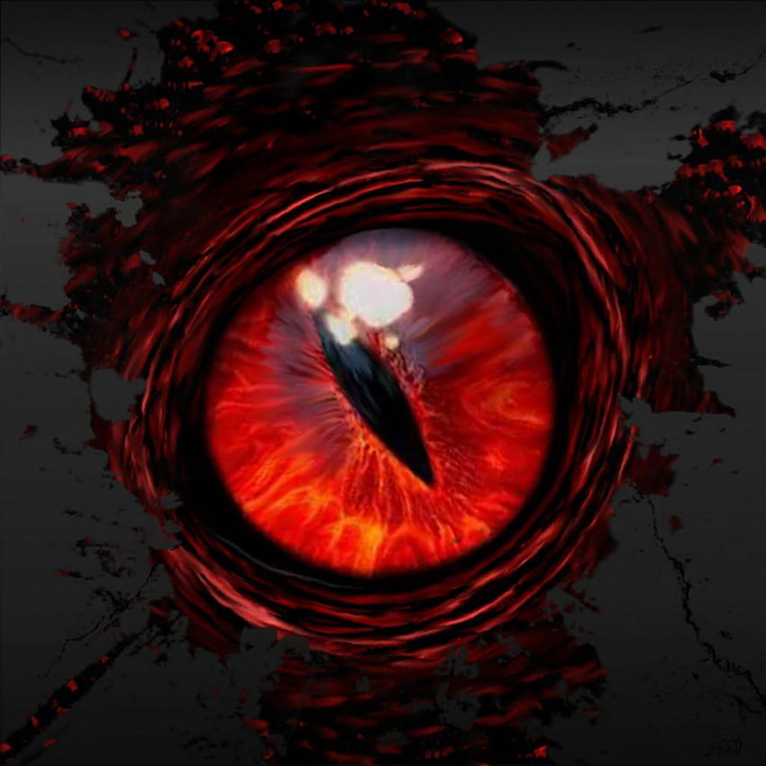 Schwarzer und roter Drache, blutiges Auge HD-Handy-Hintergrundbild