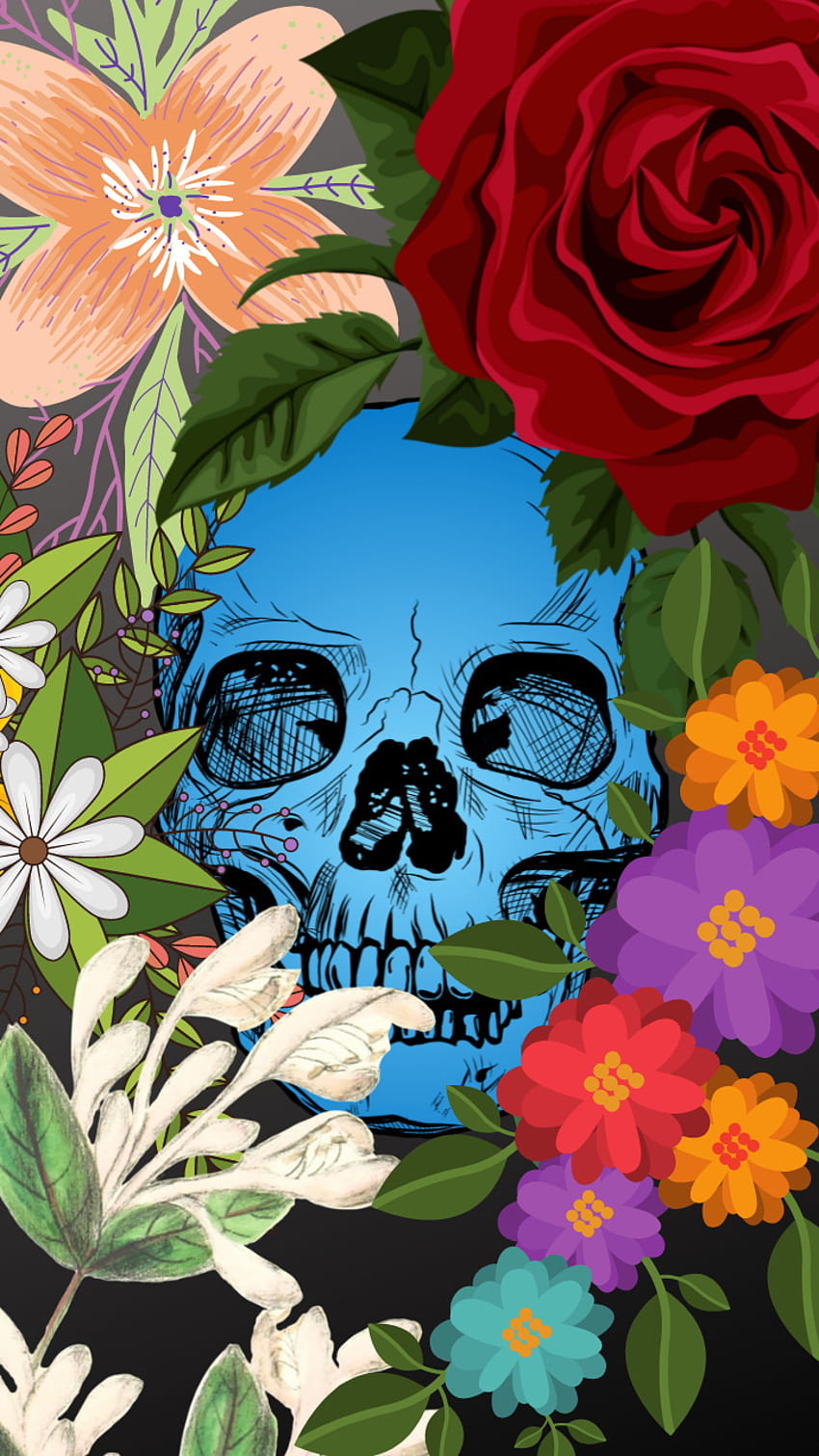 Skulls, art, petal HD phone wallpaper | Pxfuel
