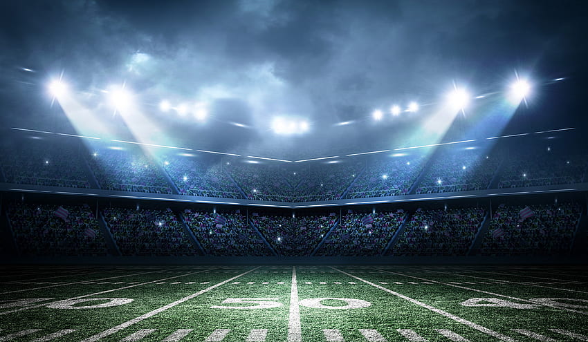 Hintergrund des Fußballstadions, Feld des amerikanischen Fußballs HD-Hintergrundbild
