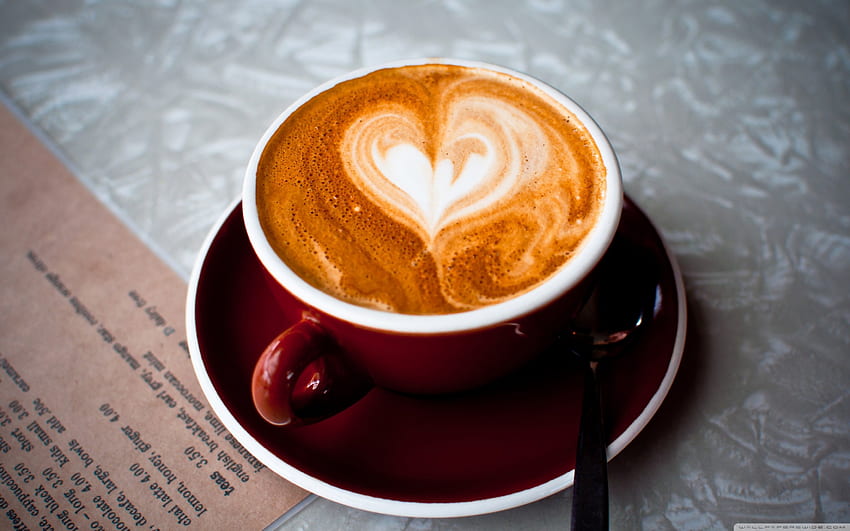 Coffee, cups, hearts, cup, heart, drinks, drink HD wallpaper