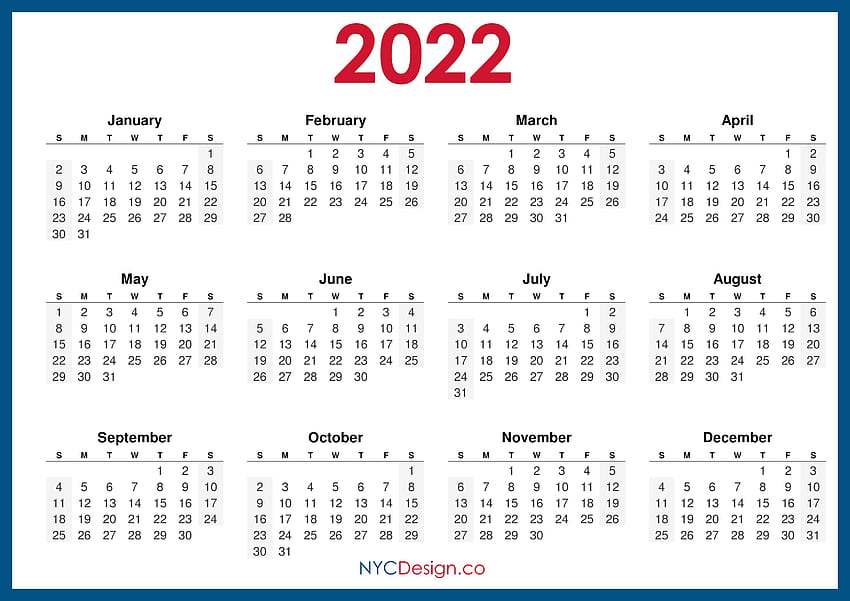 Calendar Printable , Horizontal, Blue, – Sunday Start –. Calendars Printable, 2022 Calendar HD wallpaper