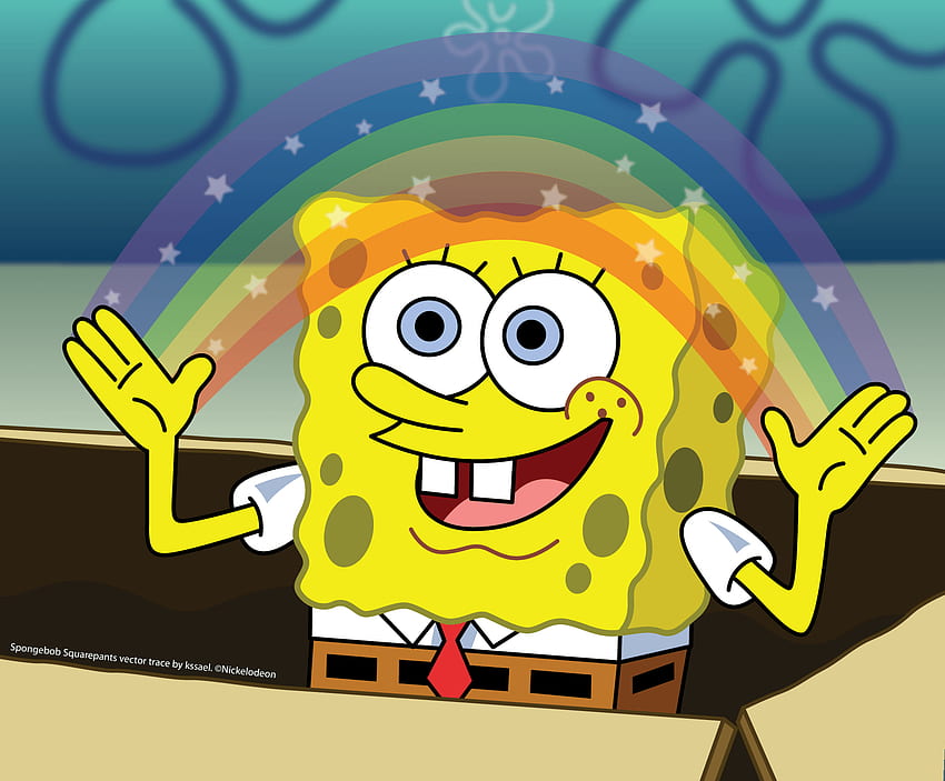 Спондж Боб Квадратни Гащи - Спондж Боб Дъга Мем, Nickelodeon HD тапет