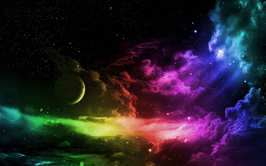 สำหรับ > Trippy Outer Space Background, Colorful Universe วอลล์เปเปอร์ HD