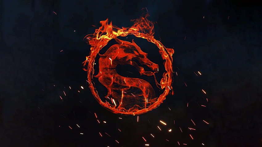 Mortal Kombat, fire, logo HD wallpaper