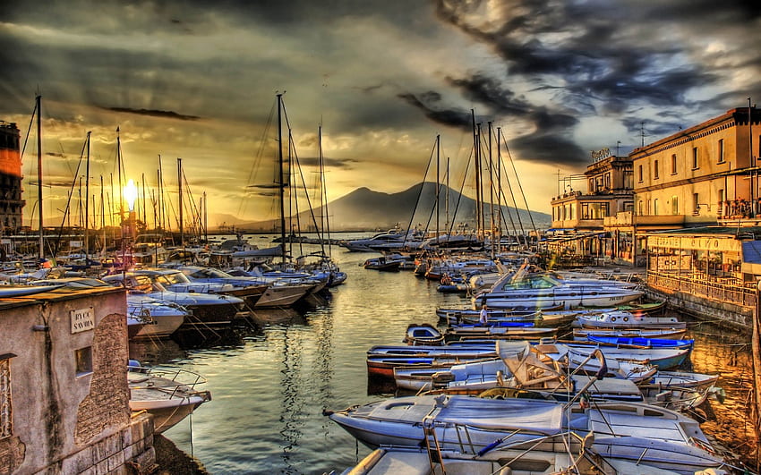 Cities, Sea, Boats, Italy, Pier, Wharf, r, Berth, Naples HD wallpaper