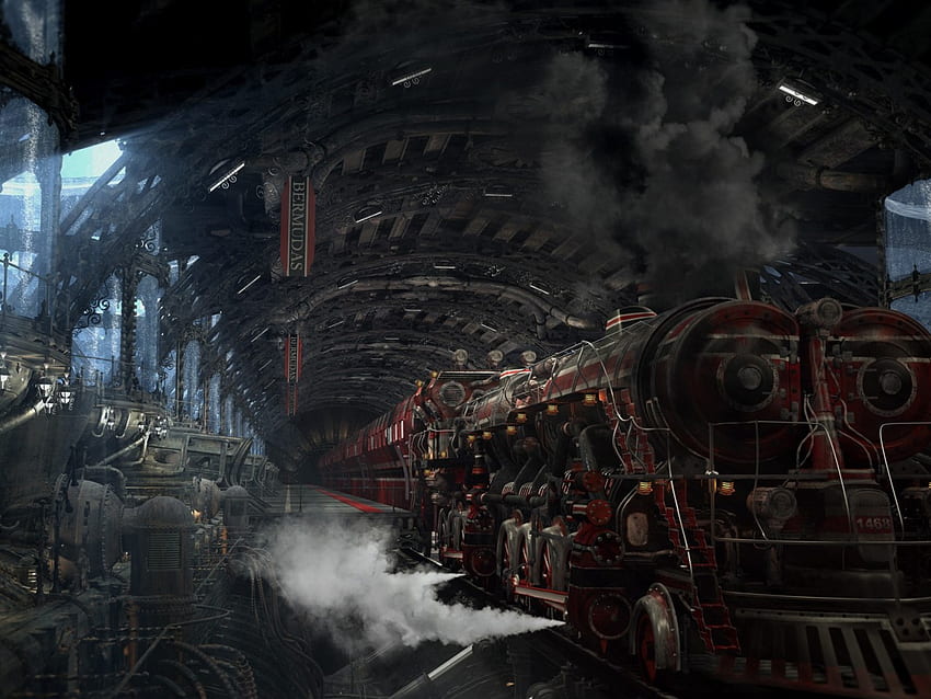 3D Vray Rendering Result , - Steampunk Victorian Steampunk Train Station - - HD wallpaper