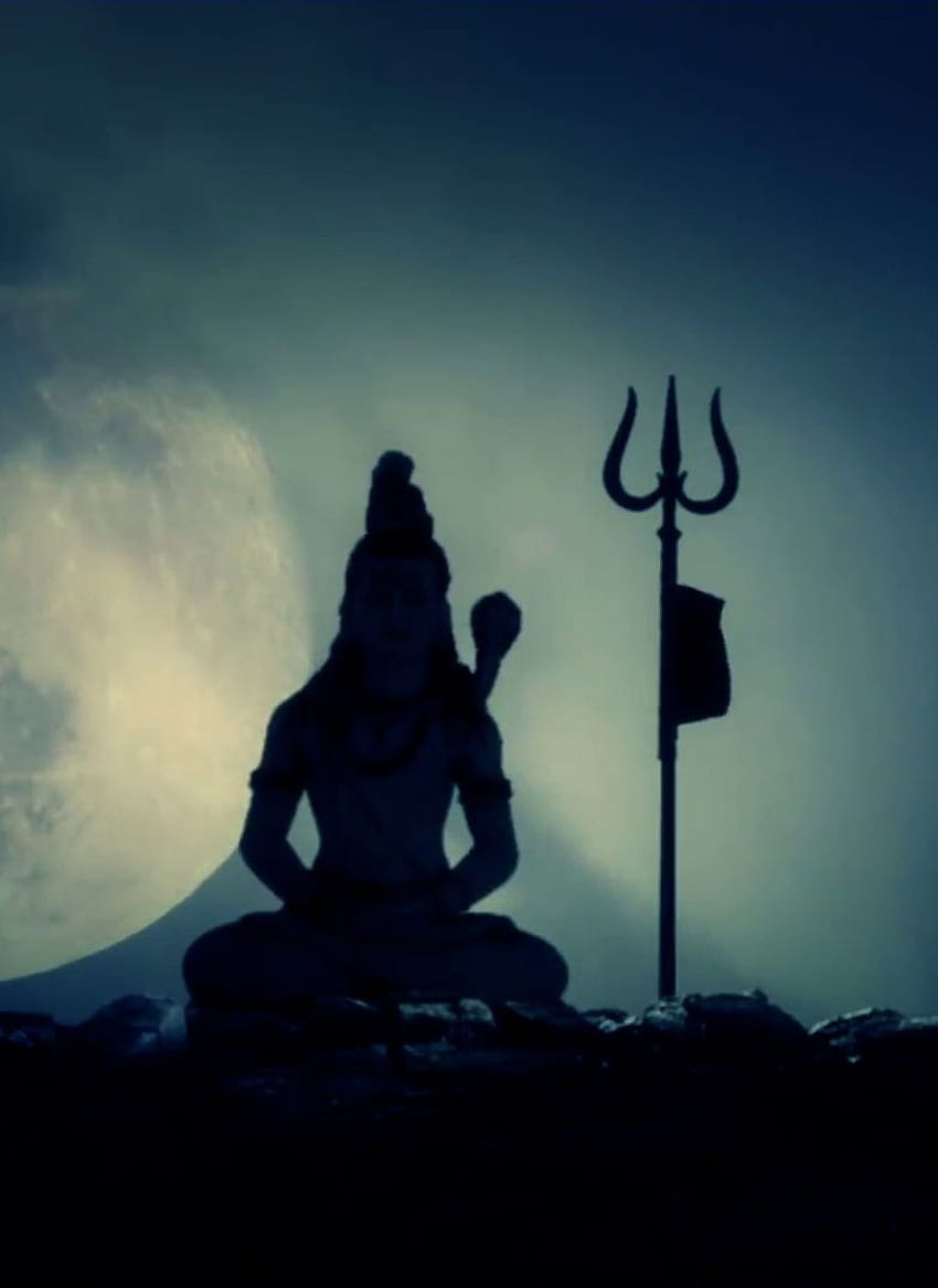 Lord Shiva hermoso en el móvil de la noche oscura. Señor Shiva, Señor Shiva, Mahadev, Señor Shiva Negro fondo de pantalla del teléfono