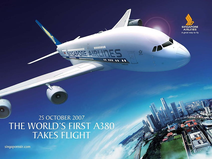 October 2007 The World's First A380 Takes Flight, Singapore Airlines HD wallpaper