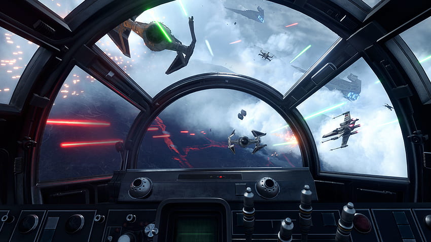 Visão do cockpit do Star Wars Battlefront Millenium Falcon papel de parede HD