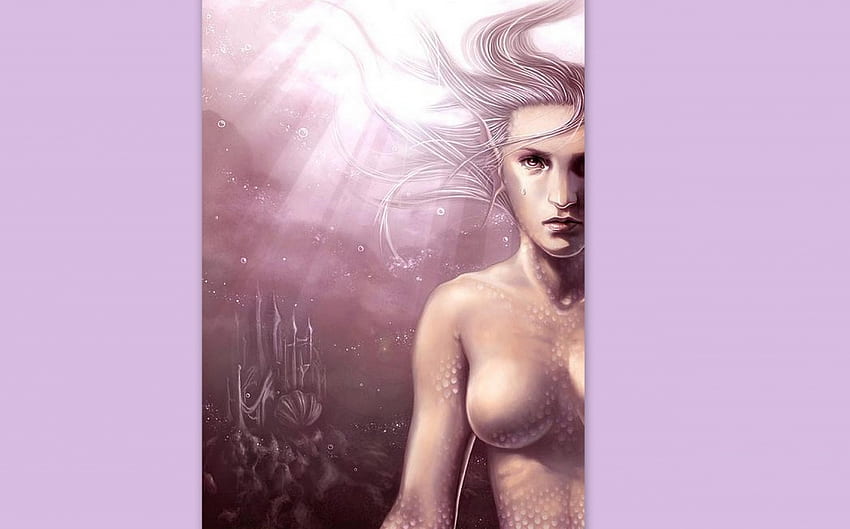 odd mermaide, purple, pink HD wallpaper