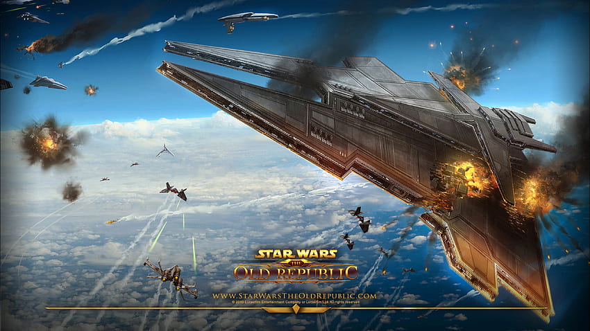 Star Wars: The Old Republic - Star Destroyer exploding HD wallpaper