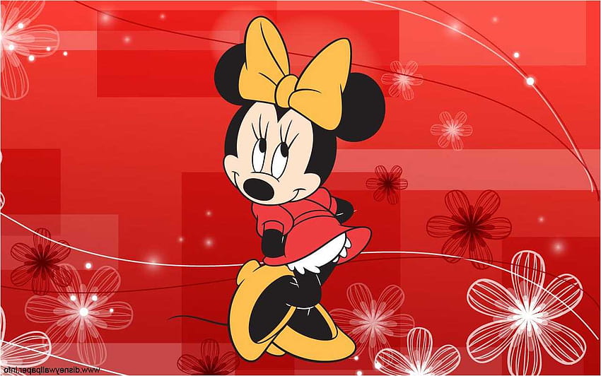 Fundo Minnie Mouse, Minnie Mouse Vermelho papel de parede HD