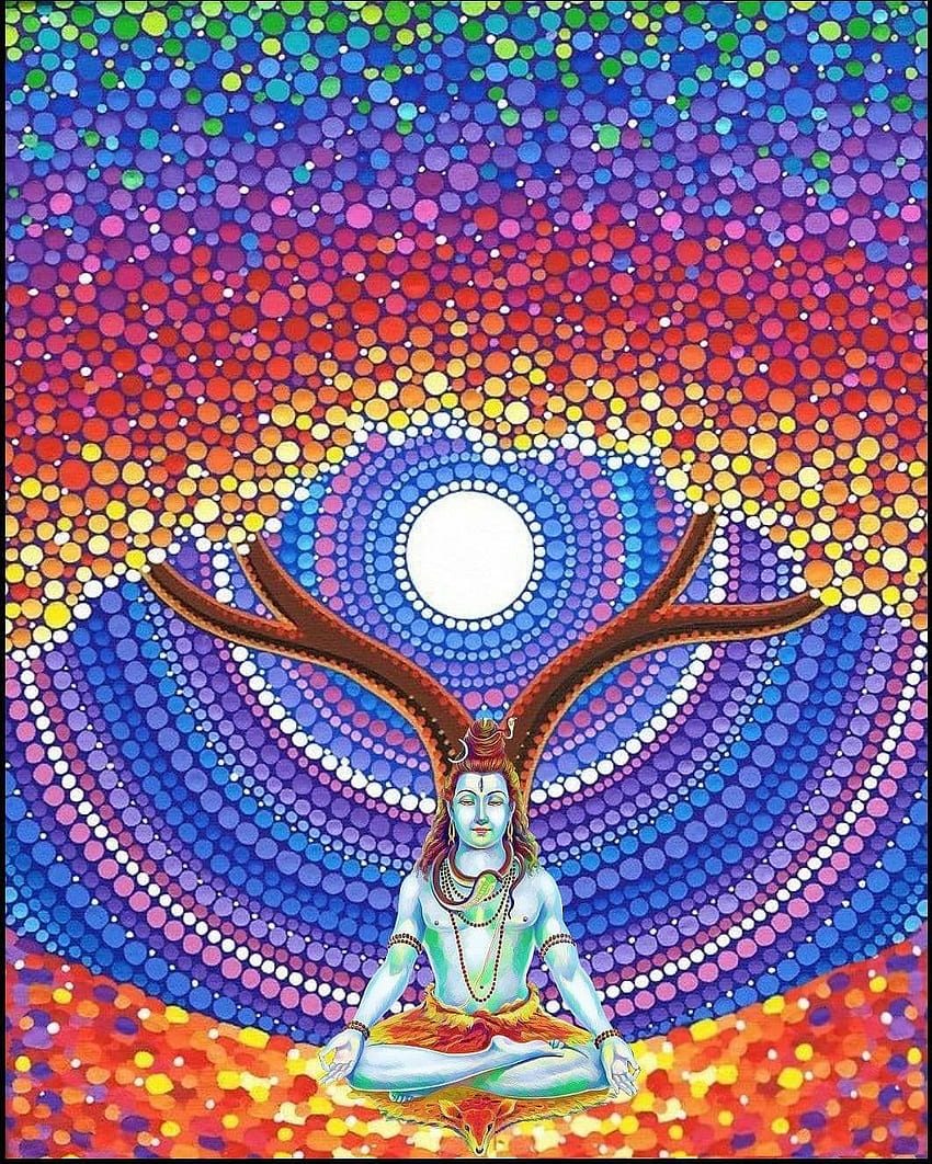 Nowy Mahakal. Malarstwo Pana Śiwy, medytacja Śiwy, Śiwa, Hinduska Mandala Tapeta na telefon HD