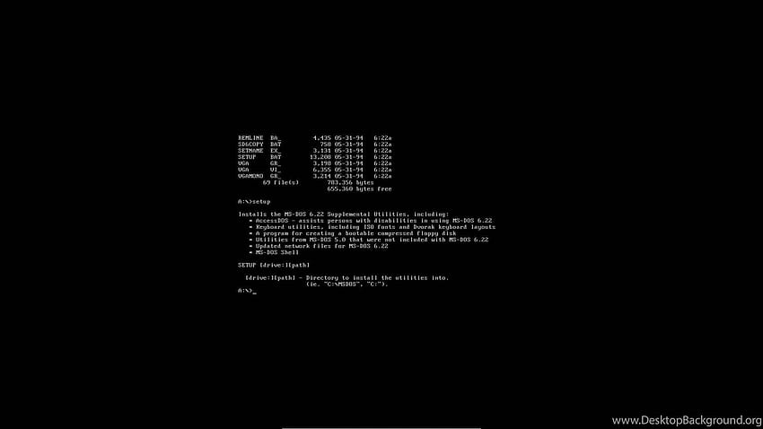 Instalowanie MS DOS 6.22 YouTube w tle, MS-DOS Tapeta HD