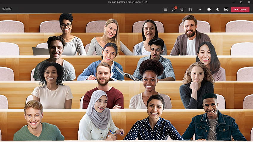 Forget Zoom background. Microsoft Teams can put you in the same virtual space as your coworkers, Group Meeting HD wallpaper