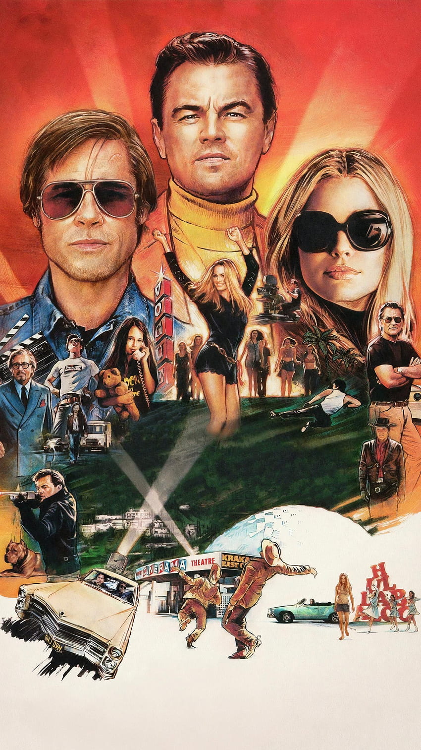 กาลครั้งหนึ่งในฮอลลีวูด (2019) โทรศัพท์ มูฟวี่มาเนีย. โปสเตอร์ยนตร์ย้อนยุค, ยนตร์ Quentin Tarantino, โปสเตอร์ยนตร์ Iconic, Hollywood Retro วอลล์เปเปอร์โทรศัพท์ HD