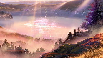 I wish I lived in the pokemon world. Ilustração de paisagem, Cenário anime,  natureza, Pokemon Landscape HD wallpaper