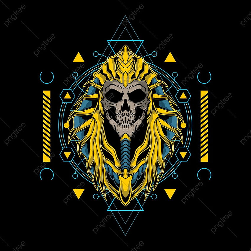 Skull King Of Egypt With Sacred Geometry, Amulet, Ancient, Ankh PNG and Vector with Transparent Background for, Egyptian Ankh HD phone wallpaper