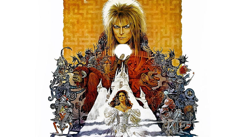 labirin layar lebar beresolusi tinggi. Poster film Labyrinth, poster Labyrinth, film Labyrinth, David Bowie Art Wallpaper HD