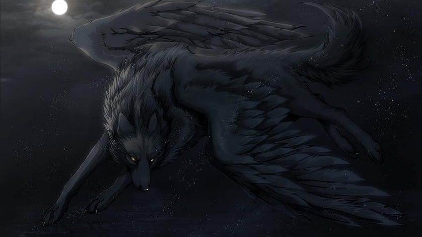 까마귀와 늑대, 붉은 눈의 검은 늑대 HD 월페이퍼