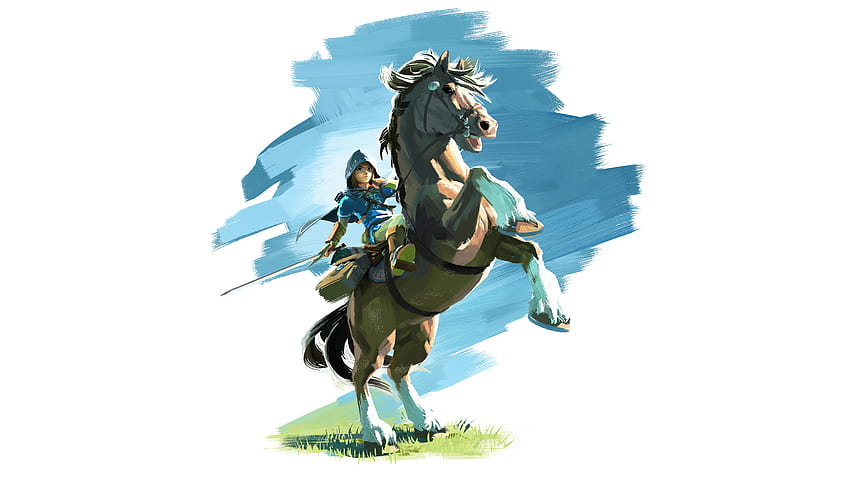 The Legend of Zelda: Breath of the Wild, videogioco, corsa a cavallo Sfondo HD