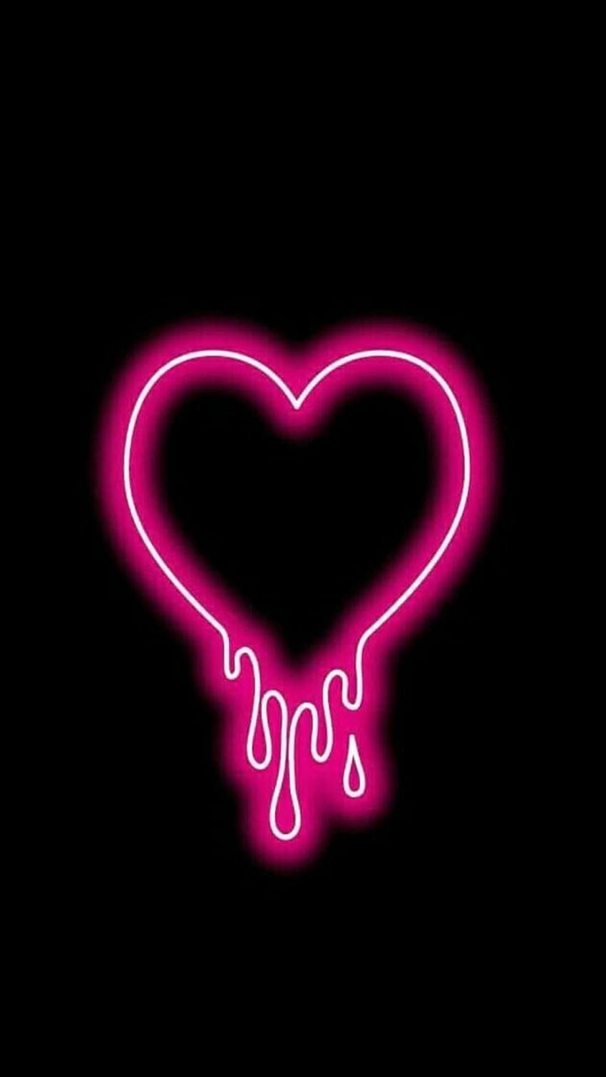 Neon heart. iphone neon, Neon , Pink neon , Cute Pink Neon Hearts HD phone wallpaper