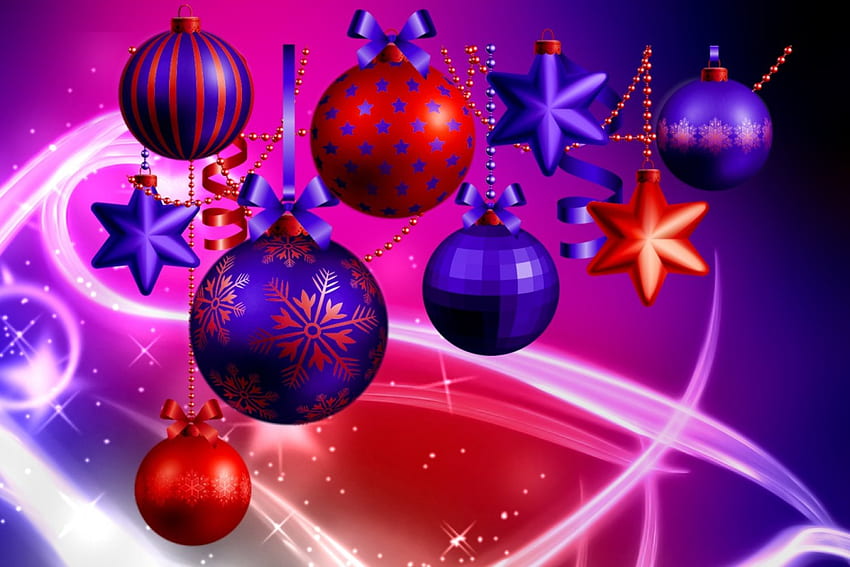 Bola Natal, warna-warni, bola, indah, bagus, latar belakang, dekorasi, liburan, cantik, natal, indah, tahun baru Wallpaper HD