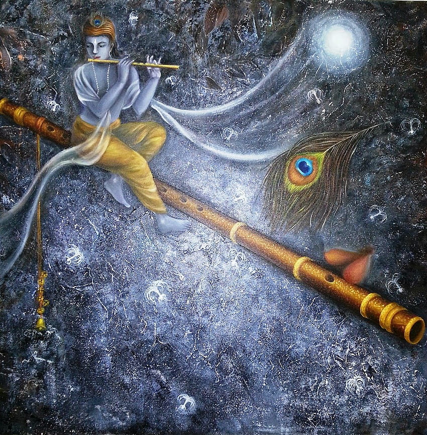 Krishna Flute. Lord krishna , Lord krishna , Krishna art, Bamboo Flute HD phone wallpaper