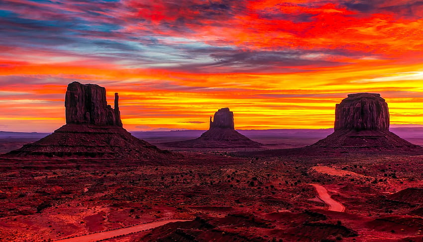 Nevada Desert Sunset - Lembah Monumen Wallpaper HD