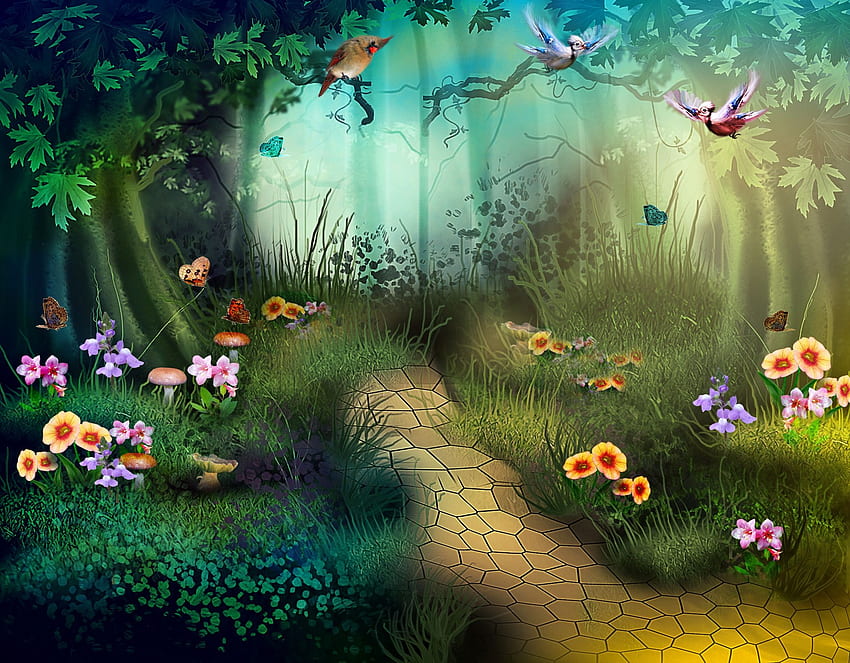 Fairy Garden (strona 1), Mistyczny ogród Tapeta HD