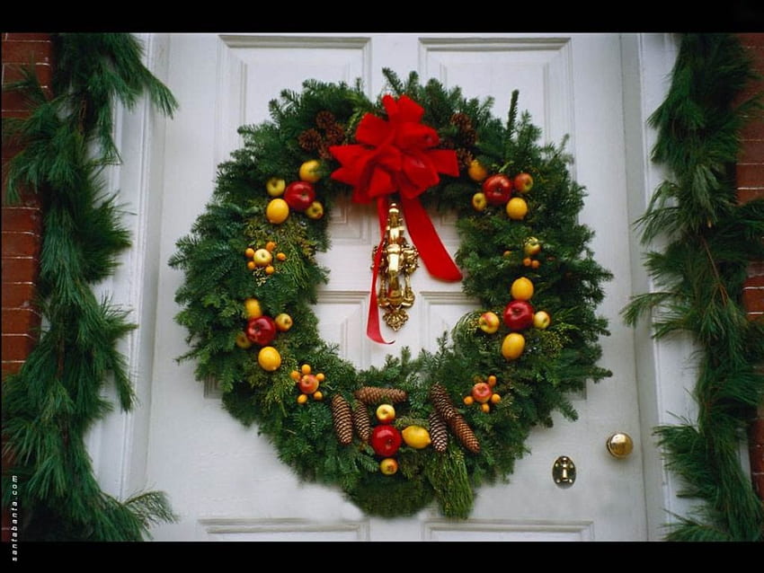 Christmas Festoon, festoon, garland, christmas, wreath HD wallpaper