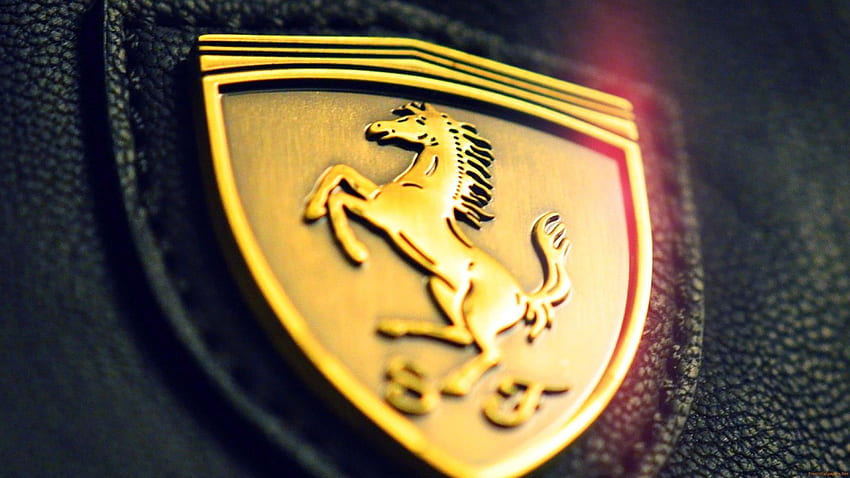 Gold Ferrari Logo HD wallpaper