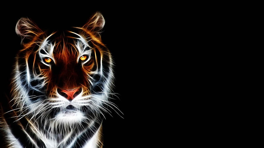 Tigre animado en 3D: el mejor. Arte de grandes felinos, tigre, tigre, hermoso tigre abstracto fondo de pantalla