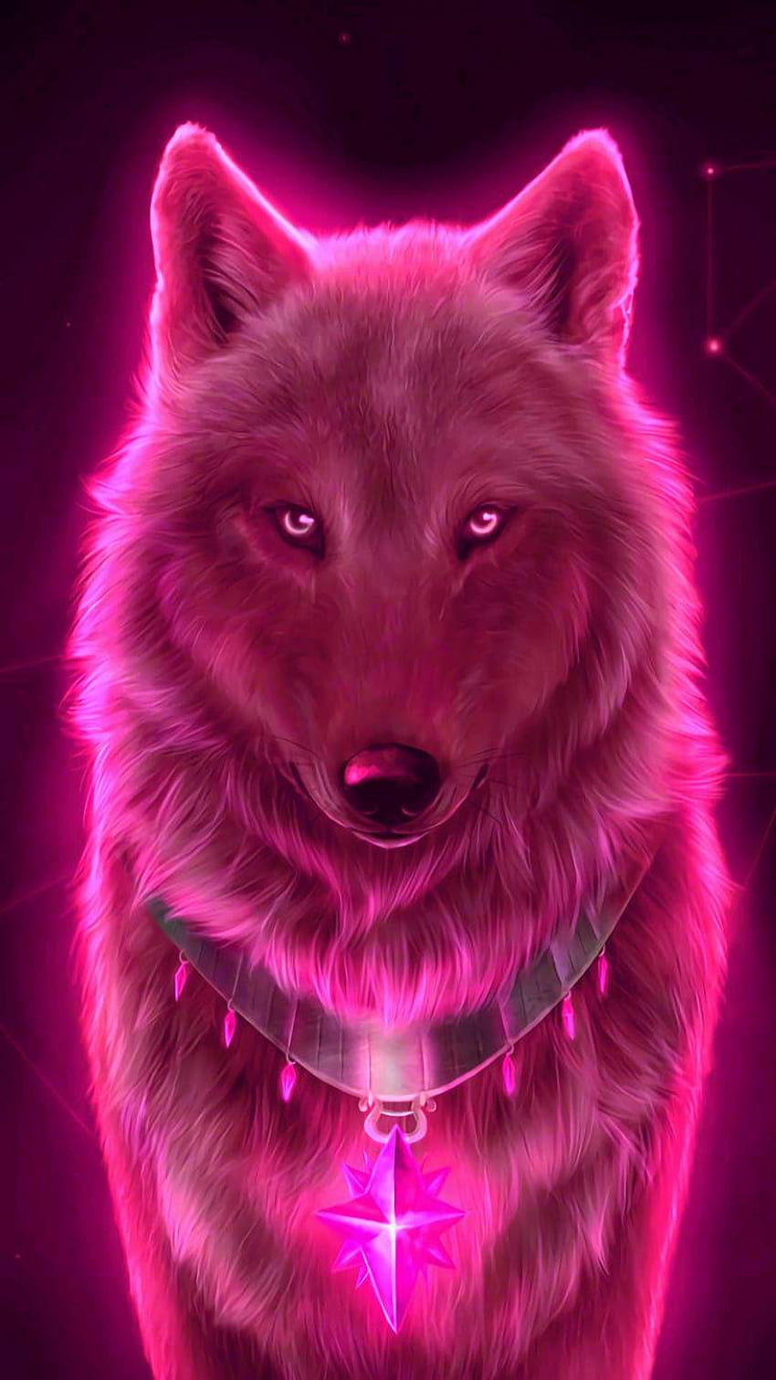 Red wolf, Cute Drawn Wolf HD phone wallpaper