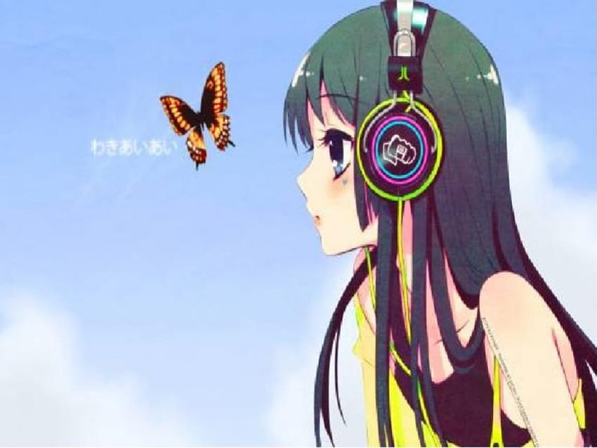 Anime Head Telefone, Telefone, Musik, Kopfhörer, Anime, Kopf, zufällig, Mio, k-on HD-Hintergrundbild