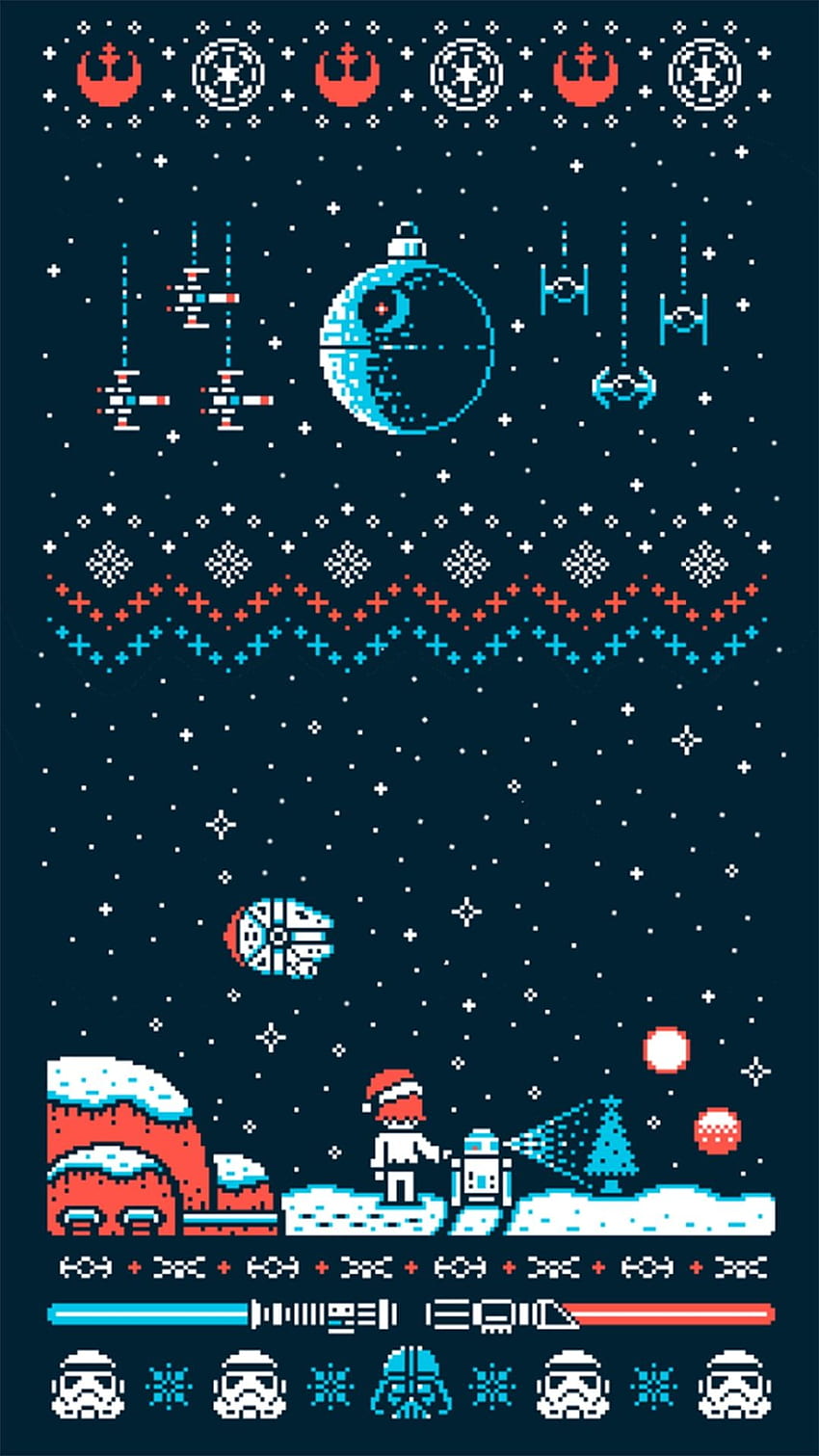 Star Wars - Christmas Ver - 8bit, 8-Bit HD phone wallpaper