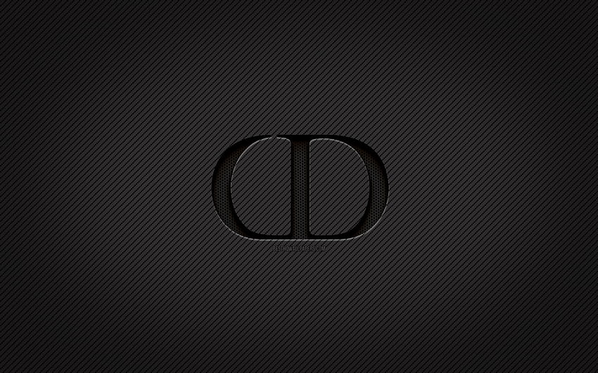 Logo di carbonio Christian Dior, , arte grunge, di carbonio, creativo, logo nero Christian Dior, marchi, logo Christian Dior, Christian Dior Sfondo HD
