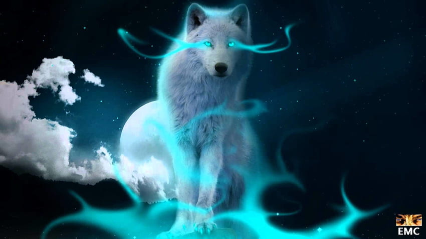 Lightning Wolf, Blue Lightning Wolf HD wallpaper