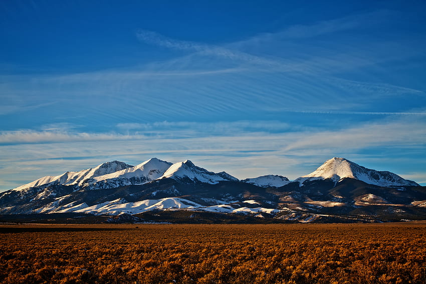 Natureza, Céu, Montanhas, Horizonte, Vértice, Topos, Coberto de Neve, Snowbound, Colorado papel de parede HD
