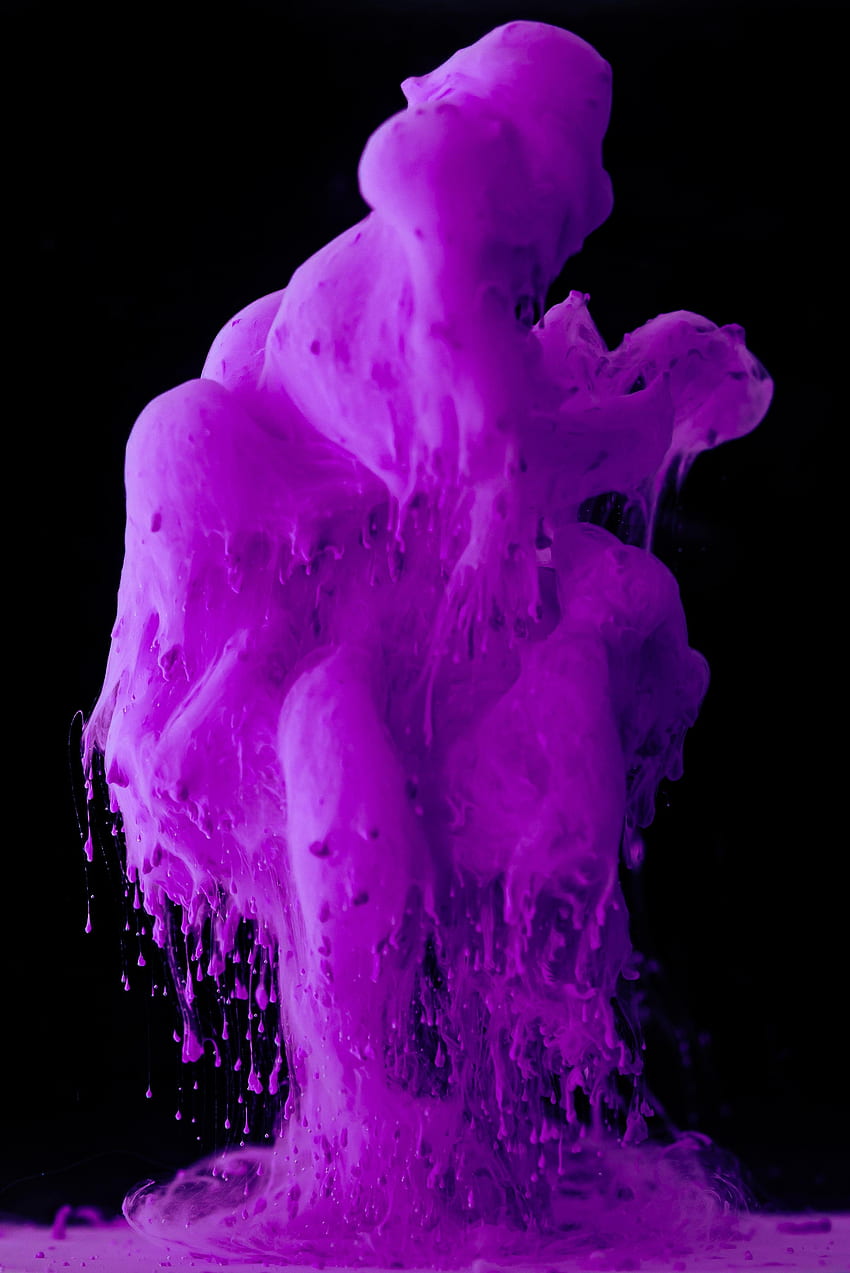 Abstract, Violet, Drops, Paint, Purple, Ink HD phone wallpaper