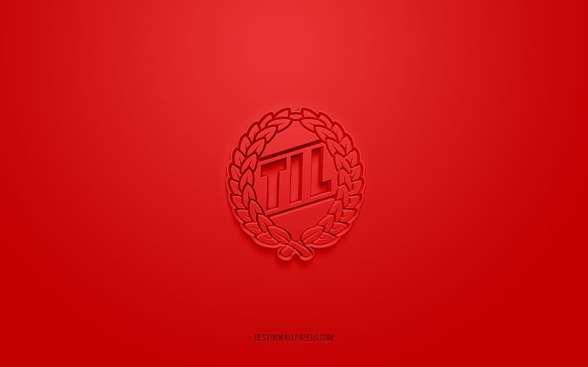 Tromso IL, logo 3D kreatif, latar belakang merah, Eliteserien, lambang 3d, klub sepak bola Norwegia, Norwegia, seni 3d, sepak bola, logo 3d Tromso IL Wallpaper HD