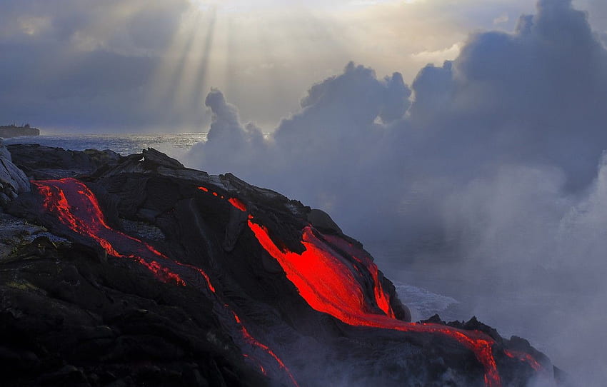 color, the eruption, lava, temperature, magma HD wallpaper