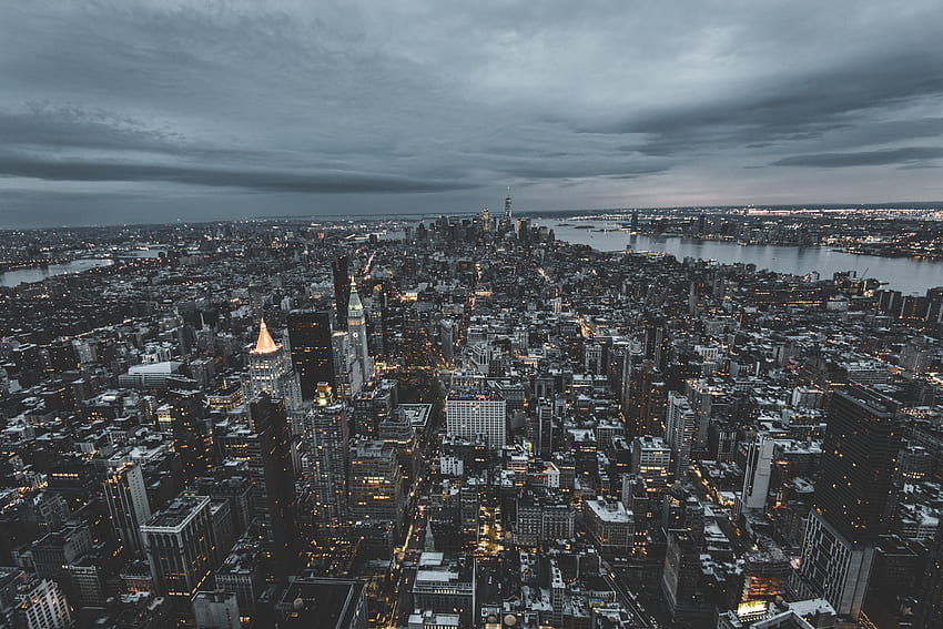 Градове, САЩ, Поглед отгоре, Небостъргачи, САЩ, Ню Йорк HD тапет