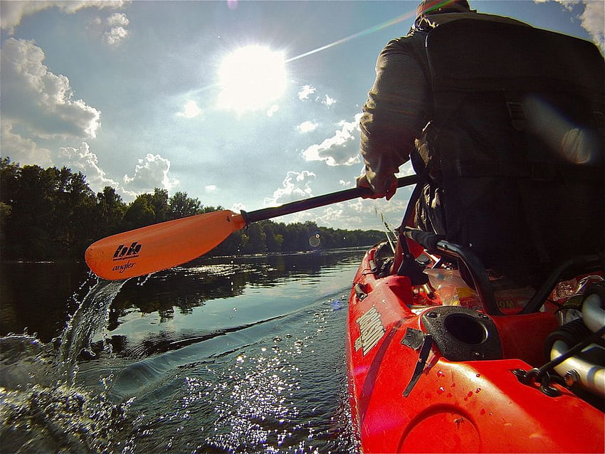 Kayak Bass Fishing . Outdoor Fishing , Peaceful Fishing and Sport Fishing HD wallpaper