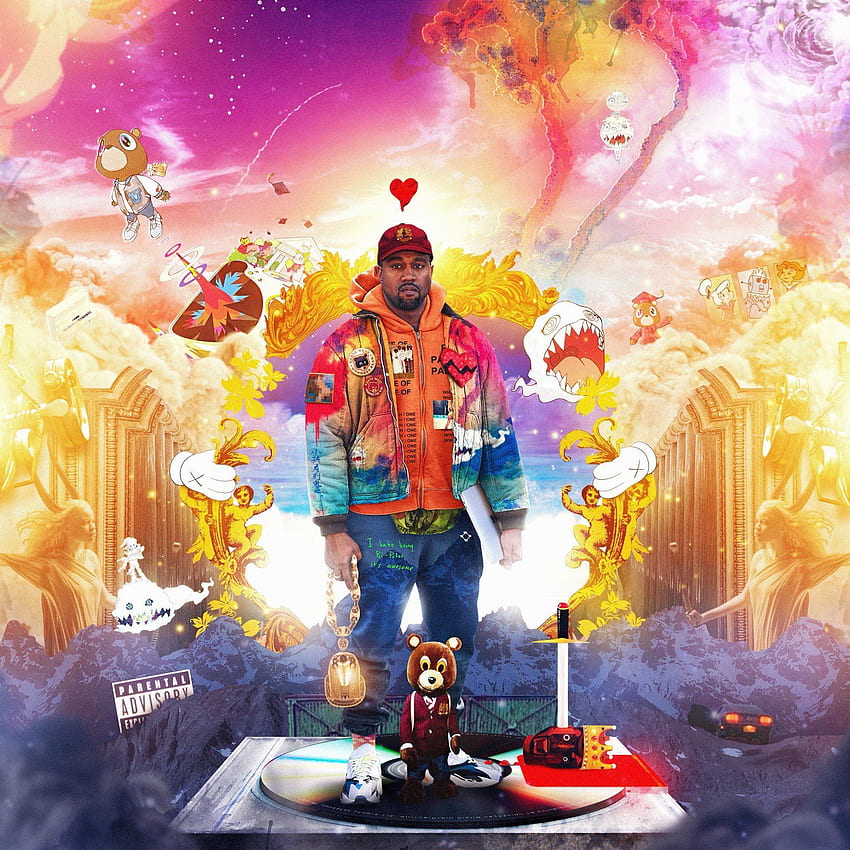 Албумите на Kanye, комбинирани в красиво произведение на изкуството: Kanye, Kanye West Album HD тапет за телефон