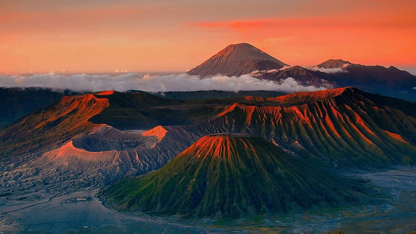 Volcanic landscape and - , , Volcanoes HD wallpaper