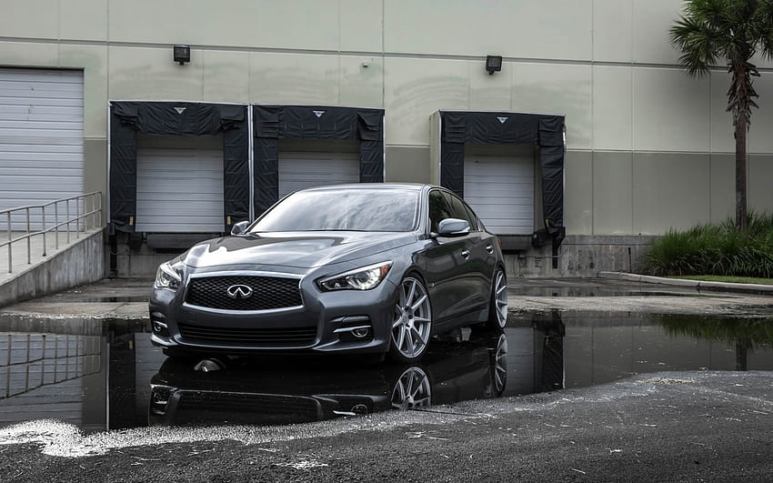 Infiniti Q50, 2018, gray sports sedan, gray Q50, Japanese cars, front view, Infiniti for with resolution . High Quality HD wallpaper