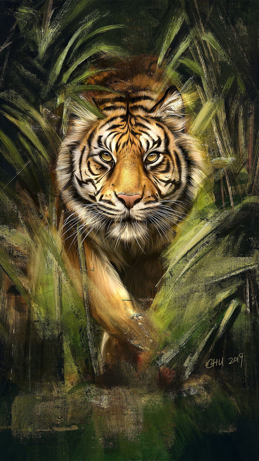 Tiger Painting Art, Animals i ID. Malarstwo tygrysa, Tygrys, Tygrys grafika, Rysunki zwierząt Tapeta na telefon HD